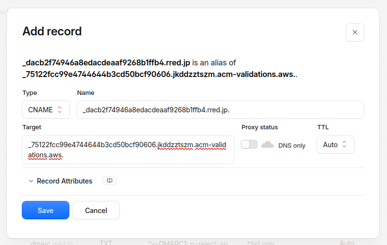 adding a CNAME record