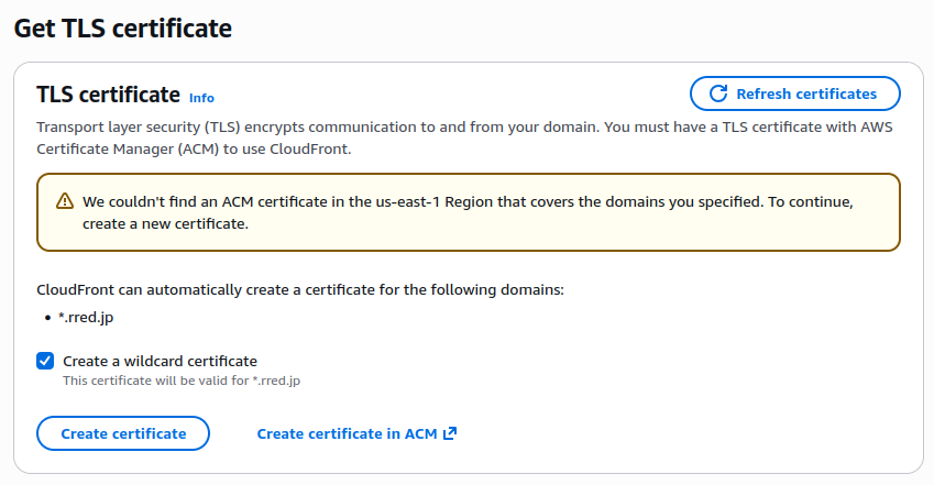 AWS telling us we need a cert