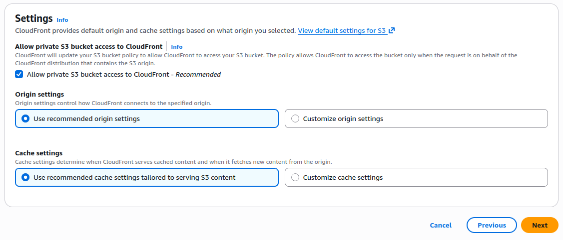 Privacy settings